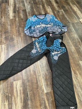 Main City Ballers Blue & Gray Paintball Jersey and Quilted Pants Set